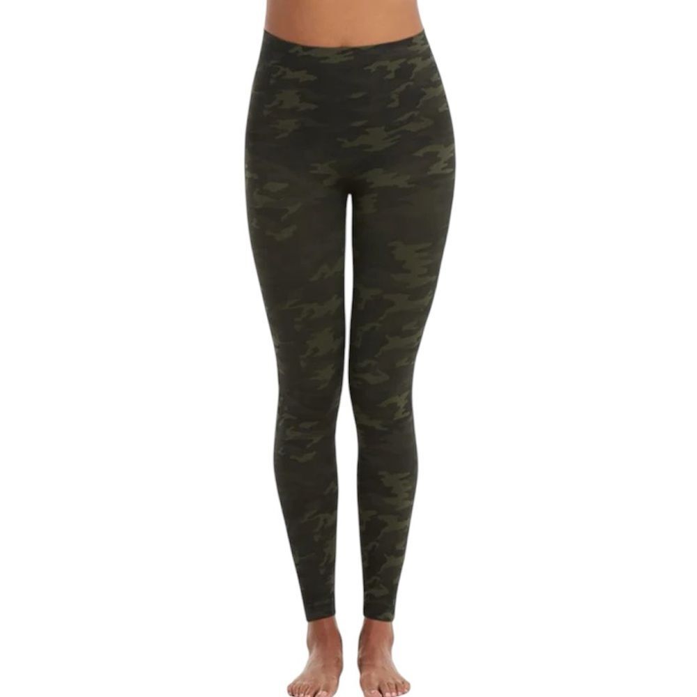 Spanx Look At Me Now Green Camo Leggings L